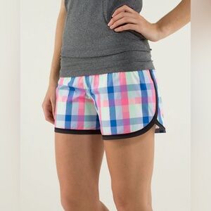Lululemon Athletica Groovy Run Pink and Blue Athletic Shorts Size 12